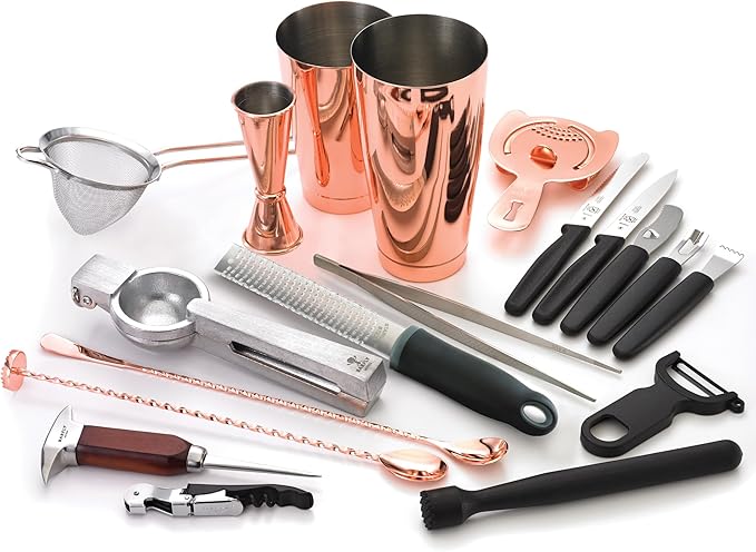 Barfly Cocktail Set, 12-Piece Deluxe, Copper
