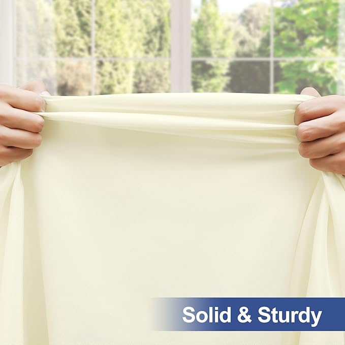 homing Rectangle Table Cloth Cover, Waterproof Polyester Elastic Fitted Tablecloth, Fits for 6 Foot Folding Tables, Washable Table Protector for Picnic, Camping, Outdoor (Cream Yellow, 30" x 72")