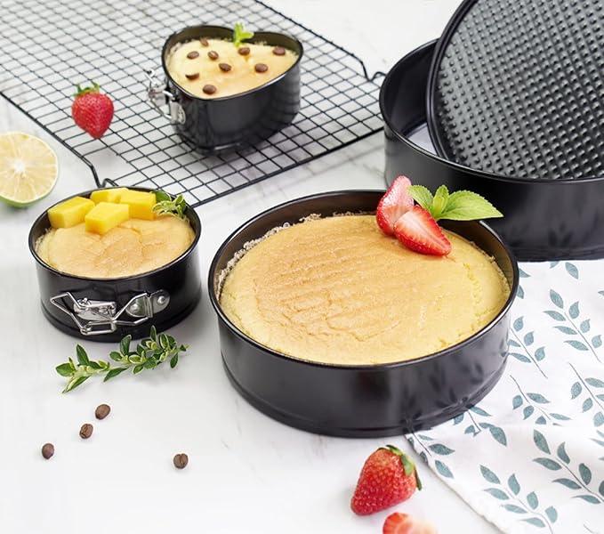 Cake Tin， Non-Stick Cake Mould, Baking Tools Baking Mold,Cake Mould,Baking Cake Ring Non-Stick Removable Bottom Cake Pan Set Bake Mould with Lock Bakeware Cake Molds 1Set 4-7Inch pan (Color : 4-7inch)