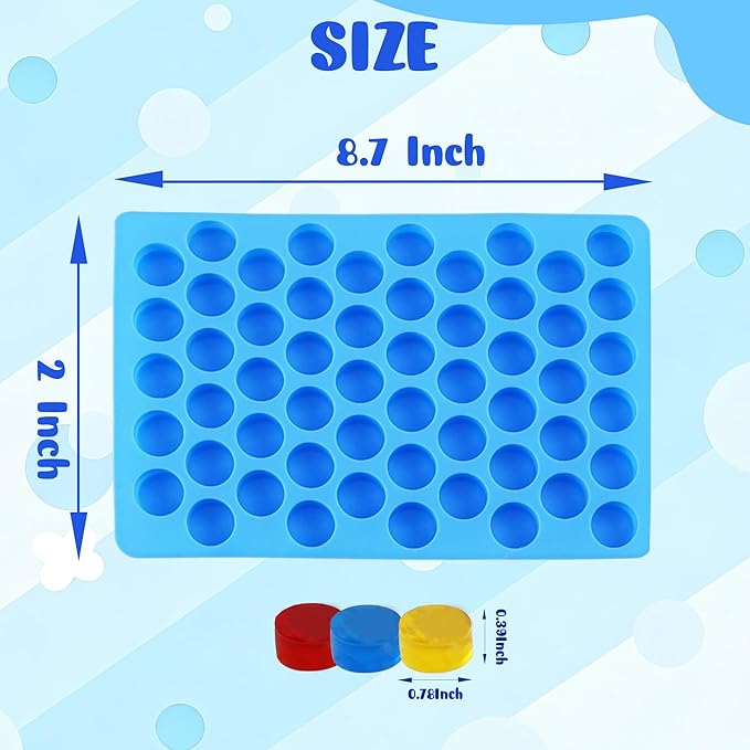 Sidosir 7Pcs Gummy Round Chocolate Silicone Molds, Silicone Roung Candy Mold for Cake Decoration, Non-Stick Gummy Mold for Parties, Gummy Round for Chocolate