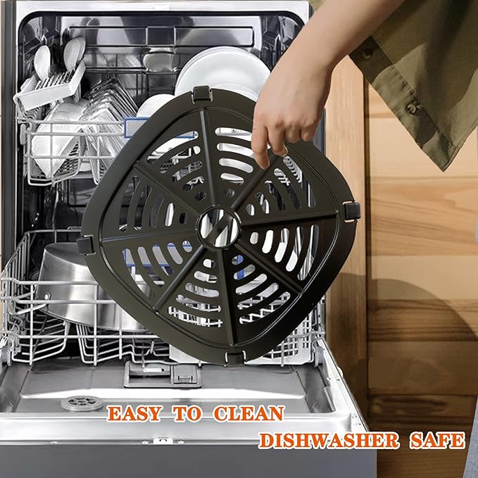 2.6QT Air Fryer Crisper Tray for Dash Air Fryers, Upgraded Air Fryer Grill Pan, Air Fryer Grill Plate, Air Fryer Grate Insert Rack Grid for Dash Air fryer, Nonstick, Dishwasher safe