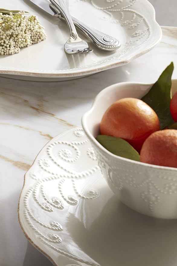 Lenox 890951 French Perle 12-Piece Plate & Bowl Dinnerware Set White