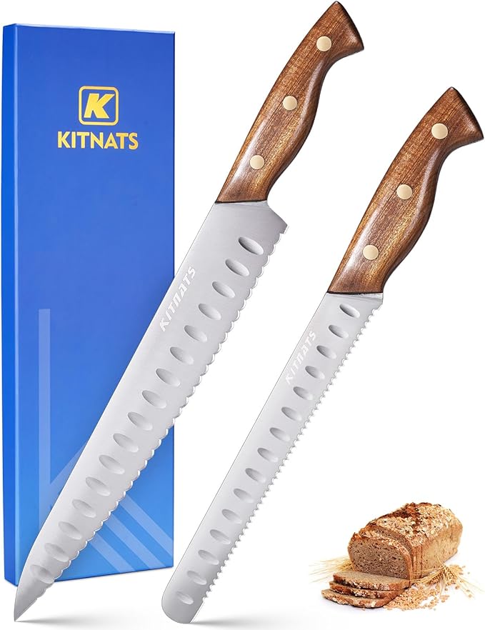 10"/8"Bread Knife set -Multifunction Serrated Knife Razor Sharp Slicer bread knife for homemade bread For Bread, Bagels, Cake, Baking, Efficient cutting Gifts Mother Fathers