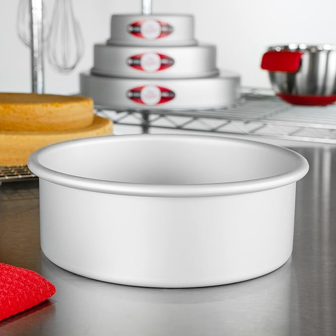 Fat Daddio's PRD-83SET Anodized Aluminum Round Cake Pans, 2 Piece Set, 8 x 3 Inch