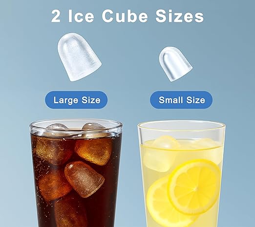 iTOMA Countertop Ice Maker Machine, 2 Sizes of Bullet Ice, 1.3L Auto-Cleaning Ice Maker with Basket and Scoop, for Home/Kitchen/Office/Bar Party Ice Cube Machine