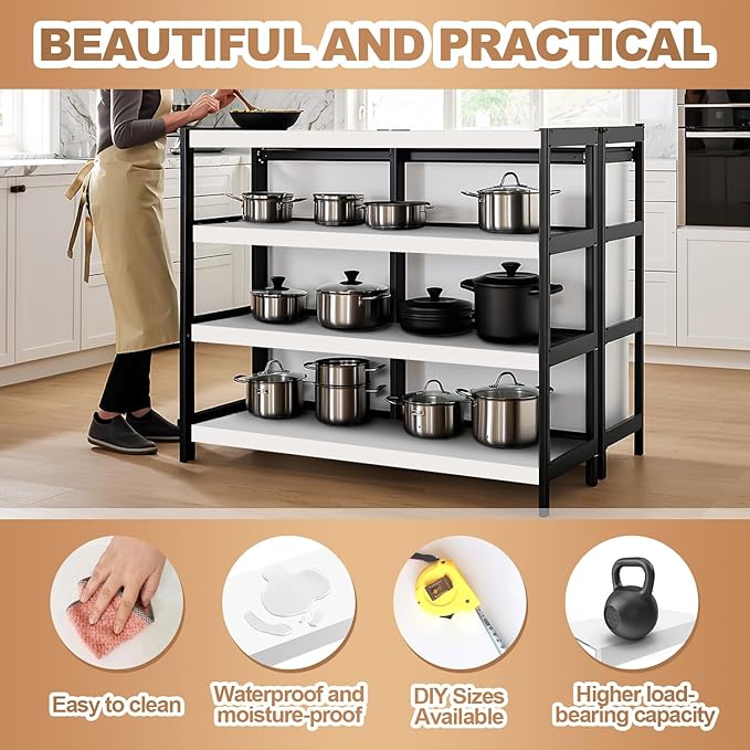5 Pcs Wire Rack Covers 30x16x2.5 inch PVC Pantry Shelf Cover 0.31 inch Thick Removable Closet Wire Rack Shelf Covers,Decoration Kitchen Bathroom Office Shelving (Light Luxury White,30x16x2.5inch)