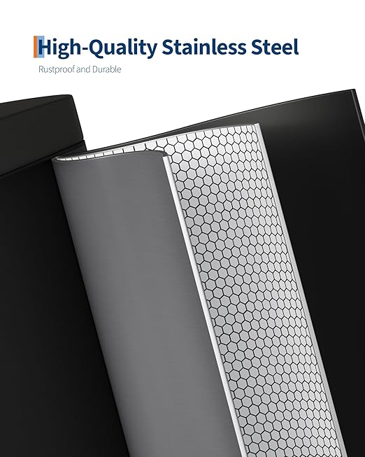 2.6 Gallon Bathroom Trash Can with Lid, Slim Step Pedal Garbage Bin, Stainless Steel Wastebasket with Soft-Close Lid, Removable Inner Bucket & Rear Handle for Bathroom, Office & Small Spaces-Black