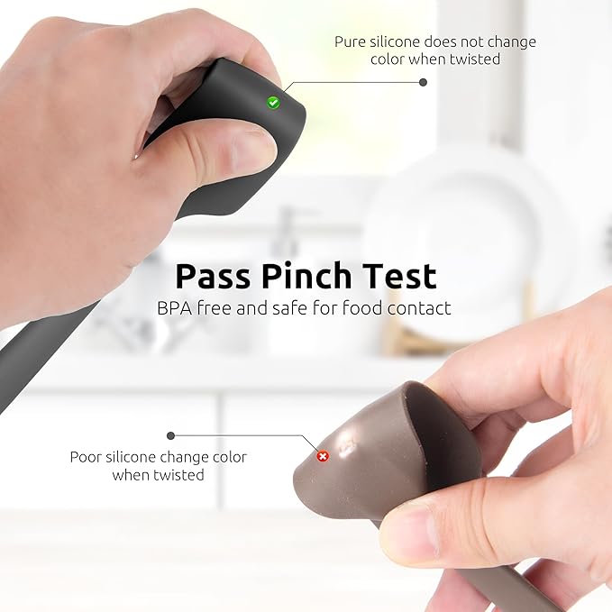 U-Taste Small Mini Silicone Spatula: 9×2inch 600ºF Heat-Resistant Food-Grade Jar Scraper for Kitchen Use, Non-Stick Seamless Flexible Baking Utensil for Mixing, Scraping Jam in Bowl or Cup (Black)