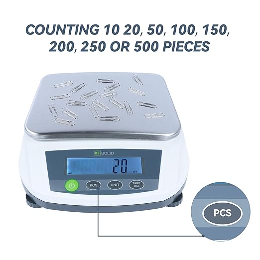 U.S. Solid Precision Balance, 5000g/11 lbs x 0.01g Digital Analytical Scale, Piece Counting, g/ct/oz/lb, 7.5" x 5.5" Rectangular Weighing Pan, Kitchen, Jewelry, Scientific Lab Use, AC 100V-240V