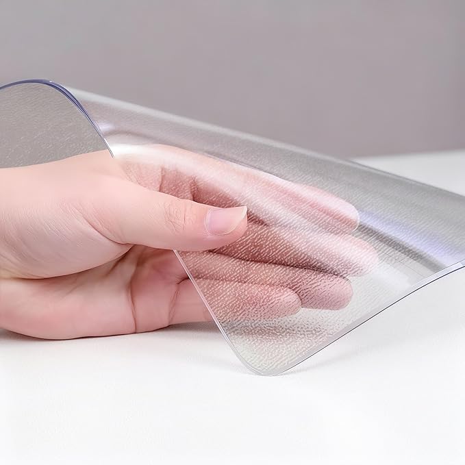 Frosted Table Protector 40 x 60 Inch, 1.4mm Thick Waterproof PVC Plastic Table Cover, Durable Table Pad for Dining Room, Kitchen, Writing Desk, and Coffee Tables