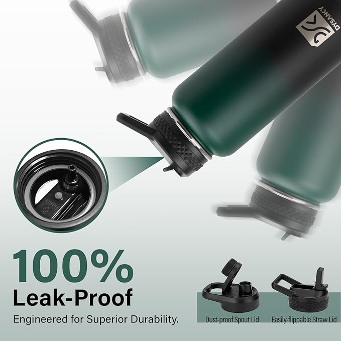 DYSANKY Insulated Water Bottle | Thickened Stainless Steel Vacuum Metal | Portable Sports Water Jug for Gym and Hiking with Straw, Carrier Bag, Handle Strap | BPA-Free 32 oz