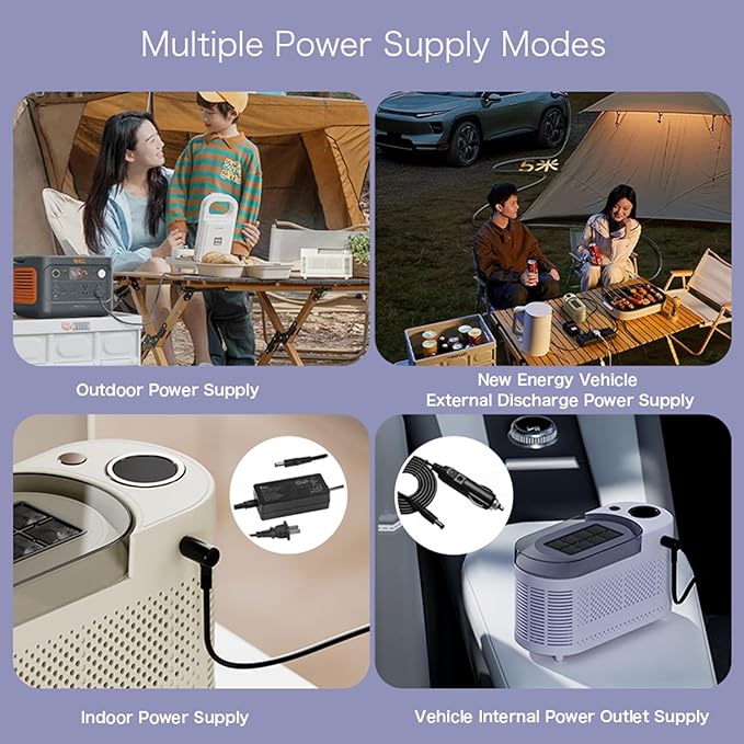 Countertop Ice Maker, Electric Ice Machine, 8 Cubes Ready in 10 Mins, Portable Ice Cube Maker with Car Power Cord, for Home & All Spaces, Clear & Large Ice Cubes,Purple