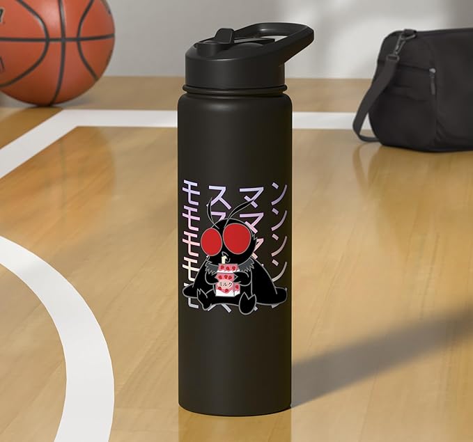Mothman Kawaii Strawberry Milk Shake Carton Stainless Steel Insulated Water Bottle