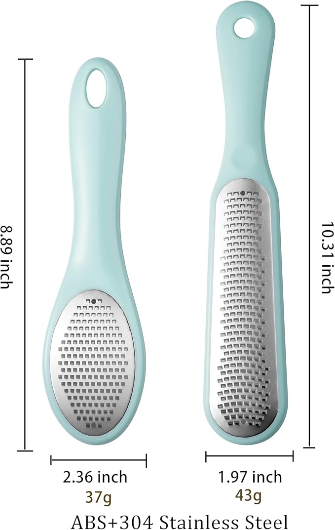 Lemon Zester Grater with Handle - 2-Piece Lemon Zester & Cheese Grater for Parmesan, Ginger, Garlic, Nutmeg, Chocolate