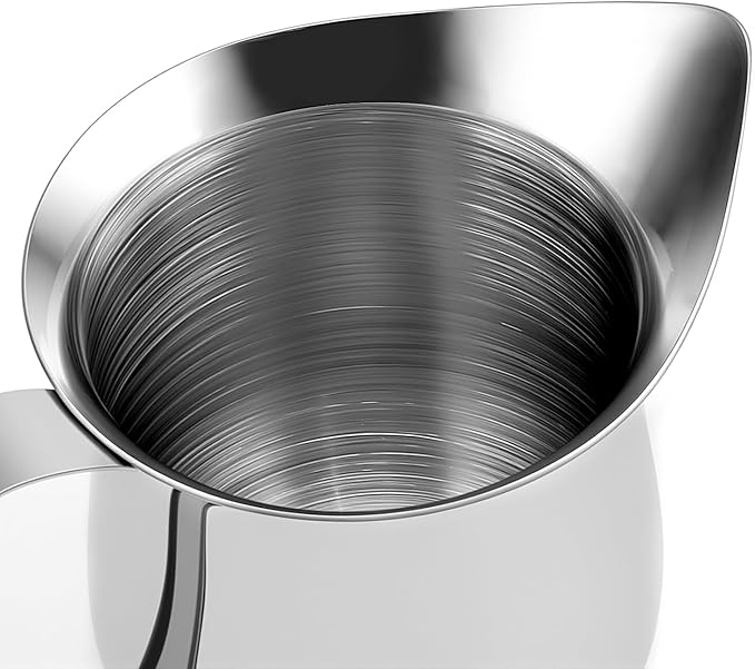 JAPCHET 20 Pack 3 Oz Small Metal Creamer Pitchers, Stainless Steel Bell Creamers with Pouring Spout, Mini Pitcher Cup Creamer Dispenser for Serving Milk, Coffee Cream, Sauce, Maple Syrup