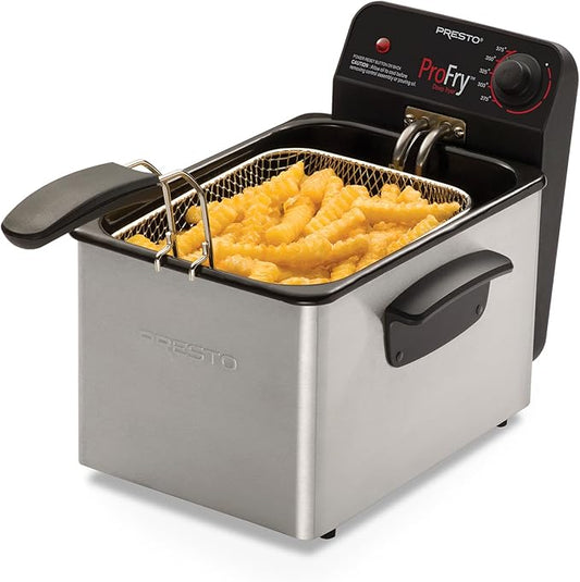 Presto 05461 Stainless Steel Pro Fry Immersion Element Deep Fryer, Silver