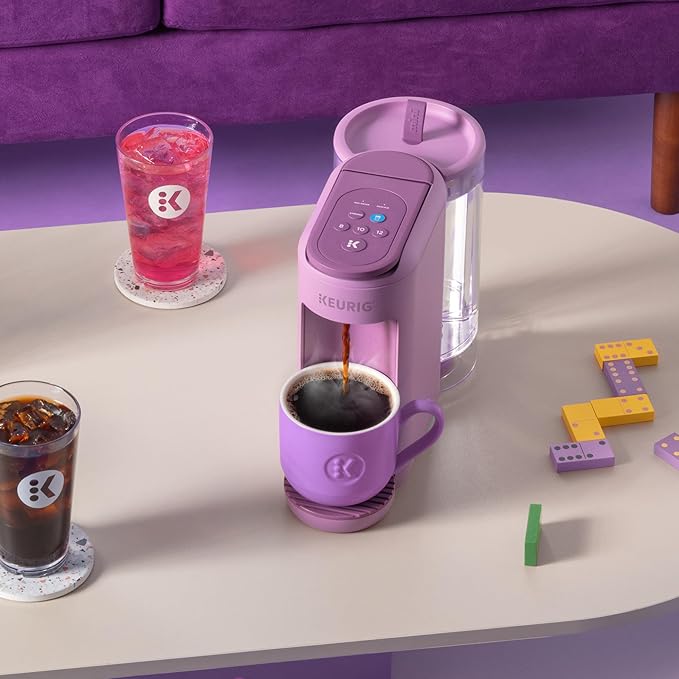 Keurig K-Mini Mate Plus Single-Serve K-Cup Pod Coffee Maker, Compact, 3 Cup Sizes, Brew Over Ice and Strong Button Features, 50 oz Removable Reservoir, Wild Orchid