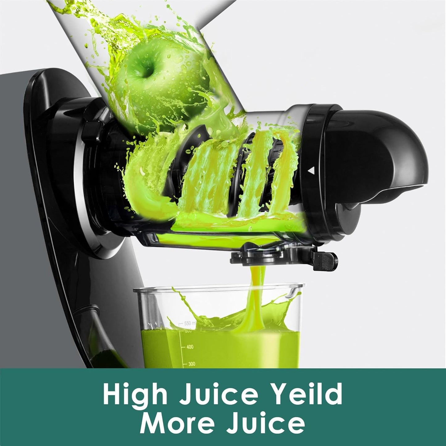 Cold Press Juicer,Juicer Machines Vegetable and Fruit with 3'' Feeding Chute, Masticating Slow Juicer Extractor, Easy to Clean,2 Speed, BPA-Free, 200W (Cool Grey)