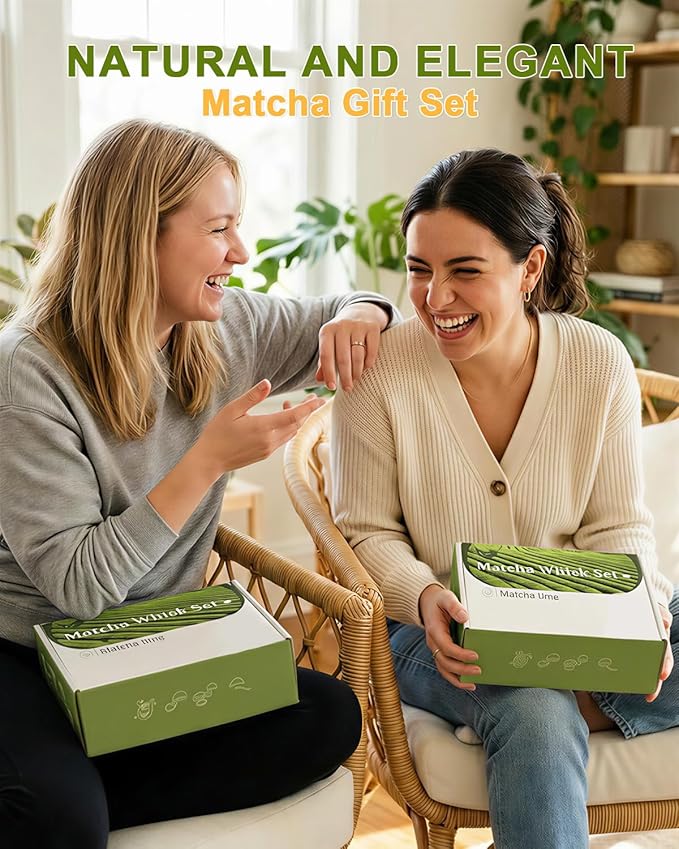 Vaiheng Matcha Whisk Set with Matcha Bowl, Matcha Whisk Holder Matcha Bamboo Whisks, Scoop, Sifter, Funny Gifts for Women Mom Her Girl Friend Home Kitchen Decor Gifts for Tea Enthusiasts Christmas