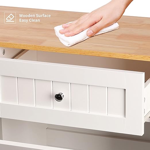 TOLEAD Double Tilt Out Trash Cabinet Free Standing 10 Gallon Recycling Trash Can Cabinet for Farmhouse Kitchen,Living Room, Dining Room, White