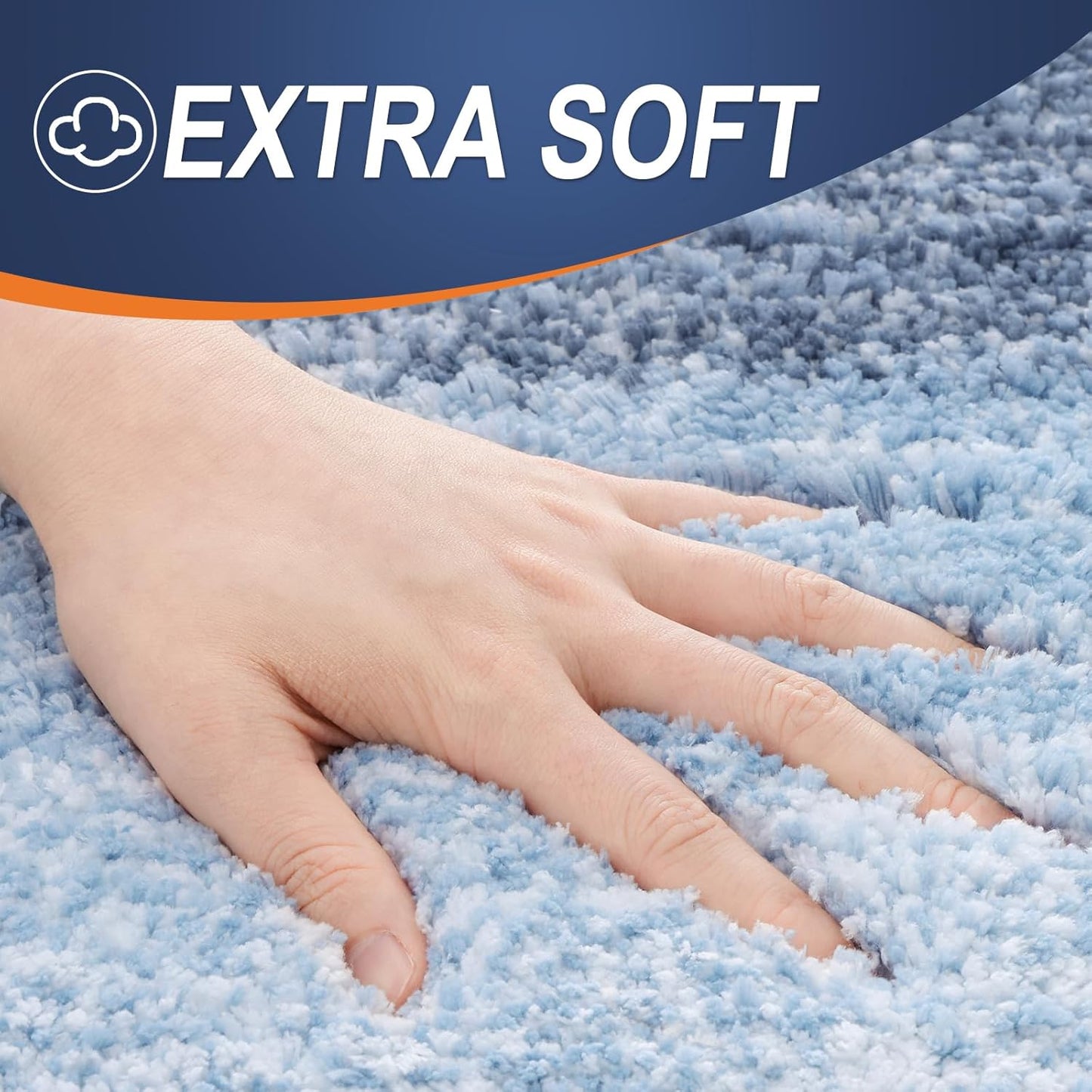 OLANLY Bathroom Runner Rugs 59x24, Extra Soft Absorbent Microfiber Bath Rugs, Rubber Backing, Quick Dry, Machine Washable Bath Mats for Bathroom Floor, Tub and Shower, Home Decor Accessories, Blue