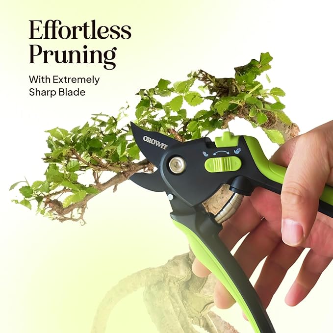Ultra Sharp Pruning Shears Hedge Clipper – Cuts 3X Easier, Dual-Size Opening, Weak Hand Arthritis Clippers, Rust-Resistant Pruner, Effortlessly Cuts