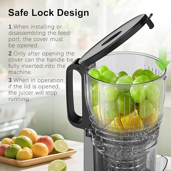 Cold Press Juicer – 5.8" Extra-Wide Feed Chute | Max Nutrient Retention | Slow Masticating Juicer for Whole Fruits & Vegetables