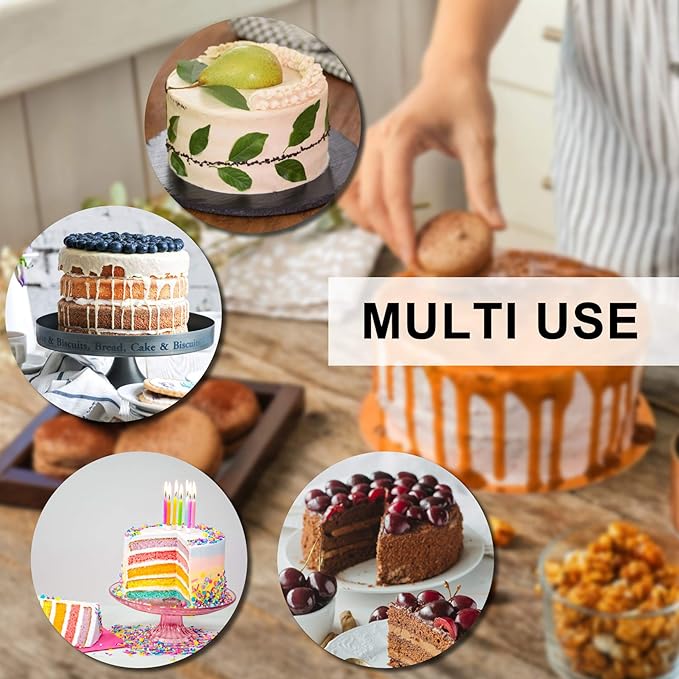 P&P CHEF 6 Inch Cake Pans Set, Round Baking Pan Stainless Steel Layer Birthday Wedding Cake Oven Pans, Non Toxic & Heavy Duty, Deep Side & Mirror Finish, Dishwasher Safe, (2Pcs)