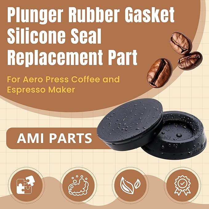 AMI PARTS Plunger Rubber Gasket Replacement Part for AeroPress Coffee and Espresso Maker (2pc)