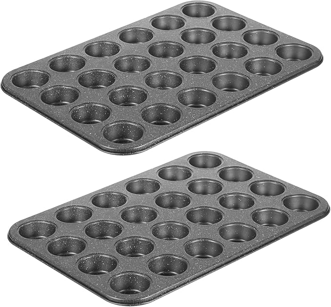 Walooza Muffin Cupcake Pan, Mini Muffin Tins Nonstick 24, Muffin Top Pan and Mini Cheesecake pans, Toast Oven Baking Supplies Non Stick Cake Pans Muffin Tray
