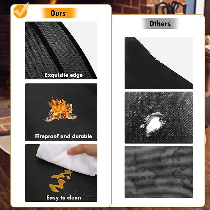 47" Round Fire Pit Mat Compatible with Solo Stove Bonfire, 3-Layer Outdoor Under Grill Mat Patio Deck Protector BBQ Mat,Fire Proof Pads for Under Fire Pit,Charcoal Grills,Griddles and Smokers