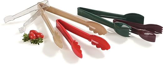 Carlisle FoodService Products 460605 Carly Salad Tong, 6" Salad Tong, Red, 1 Pack