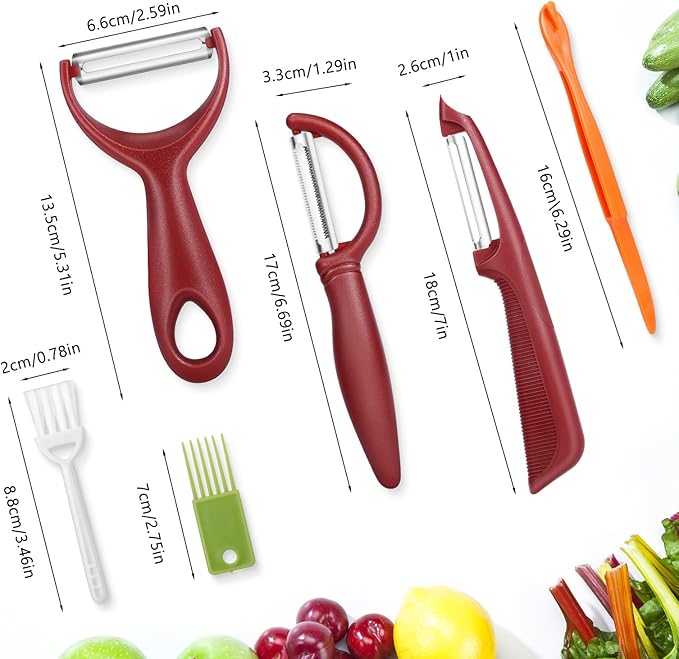 Senbowe Upgrade Potato Peeler for Kitchen, 6PCS Stainless Steel Vegetable Peeler, I and Y Veggie Food Peeler for Apple Fruit Carrot Zucchini Cucumber,Good Grip Makes Peeling Very Easy