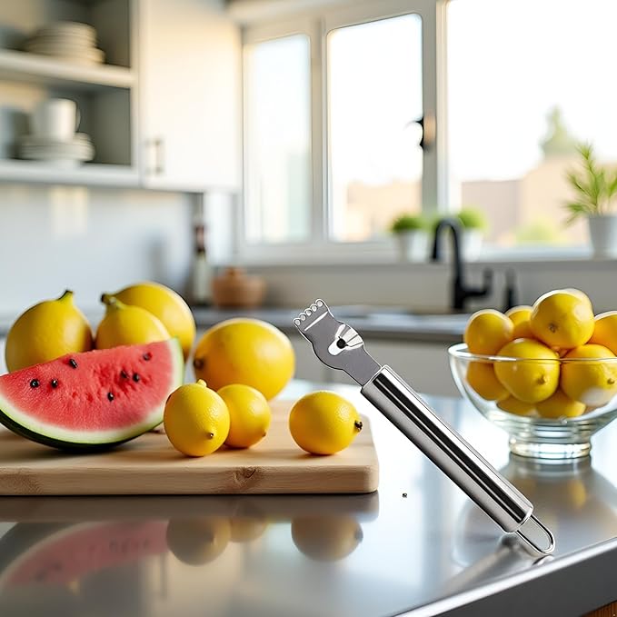 Stainless Steel Lemon Zester Grater with Channel Knife and Hanging Loop Lemon Orange Citrus Zester Grater Grips Kitchen Tool Practical Processed Graters, Peelers and Slicers