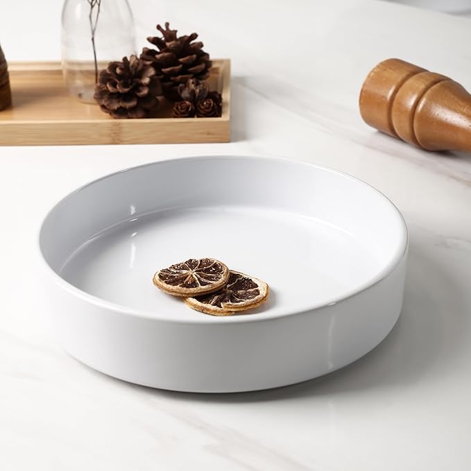 Stone Lain Celina Stoneware Bowl Set, 4-Piece Pasta Bowls for Kitchen, Ceramic Serving for Noodles, Fruit, Cereal, Dinner - Microwave & Dishwasher Safe, White