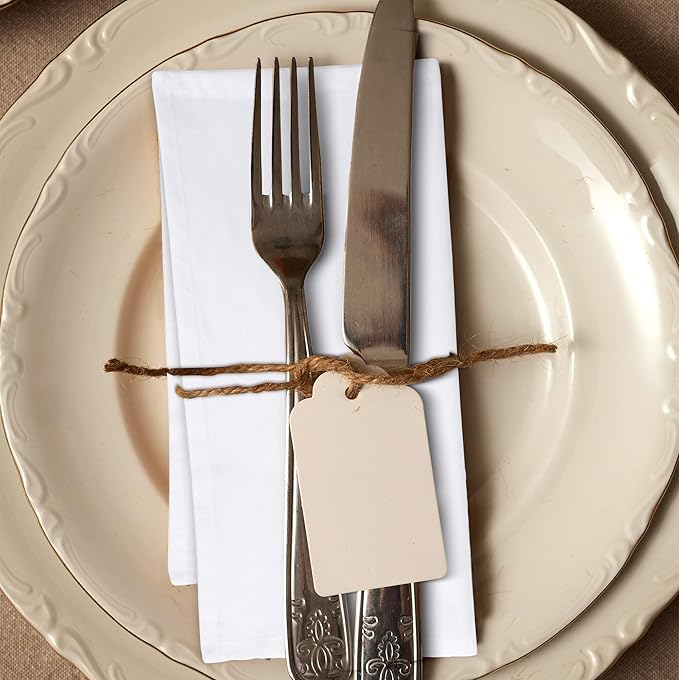 Urban Villa Cloth Napkins White Dinner Napkins Set of 12 (18X18 Inches) 100% Cotton Absorbent Washable Durable Reusable Cloth Napkins Ideal for Farmhouse Party Thanksgiving Harvest Fall Dinner Napkins