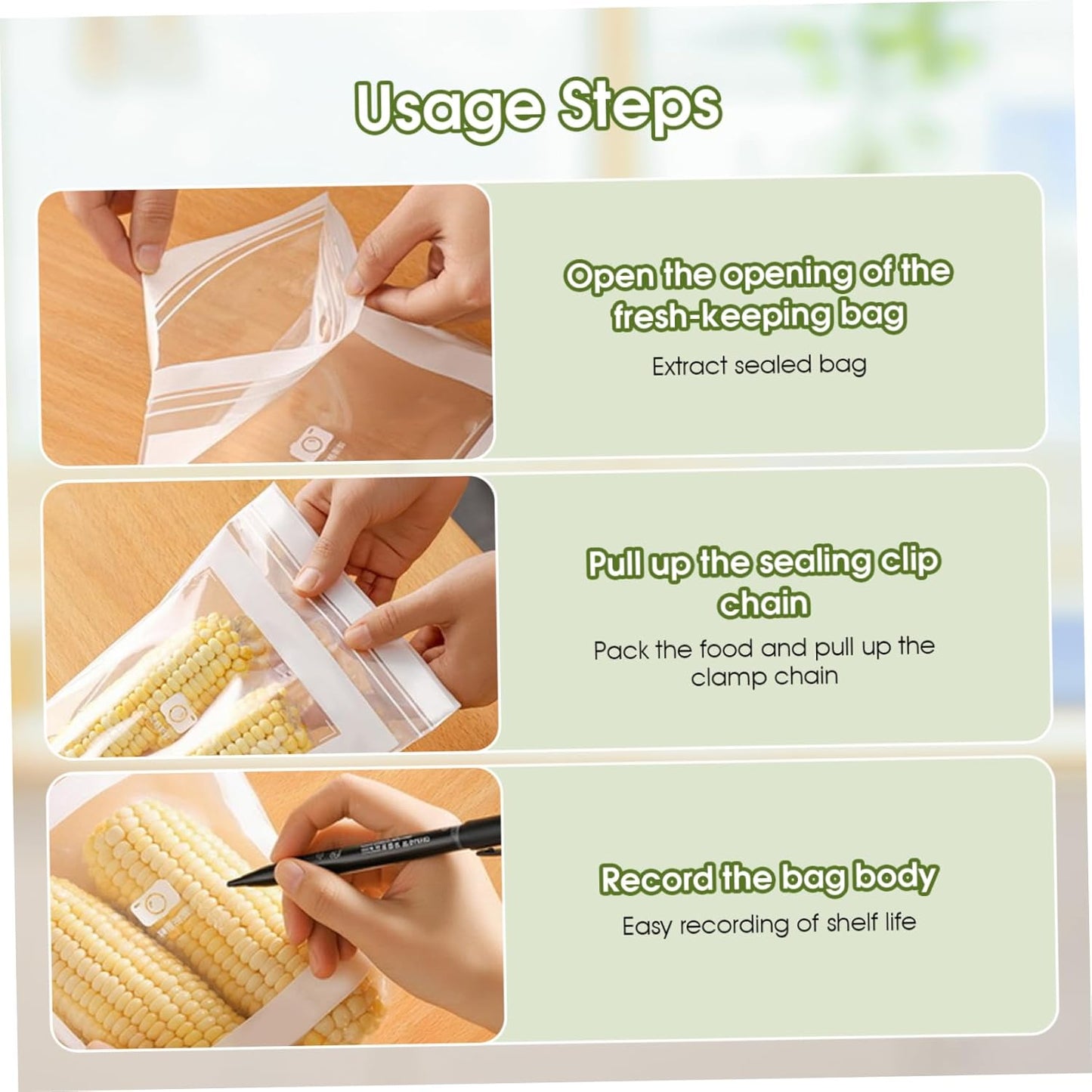 Reusable Freezer Bags 85PCS, Gallon Food Storage Bags with Stand & Label Leakproof Reusable Sandwich Bag for Kitchen, Vegetables, Snacks（Long style）
