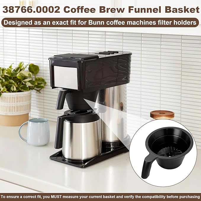 Coffee Brew Funnel Basket Replacement for Bunn 38766.0002 Filter Holders BX, BT, BTX, GR & Velocity Series Brewers Coffee Maker Brew Filter Basket