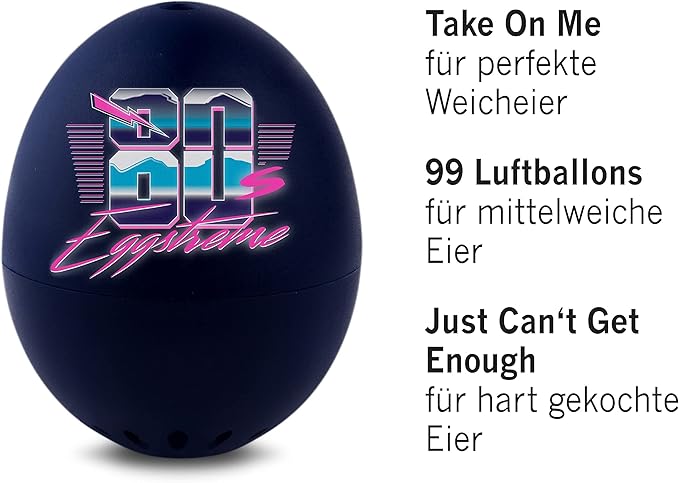 BrainStream 80s BeepEgg - Retro-Style Boiling Timer with Musical Alerts - Ensures Soft, Medium, Hard-Boiled Eggs, Works with Any Egg Size - Fun 80s Tunes for Precise Cooking, Made in Germany