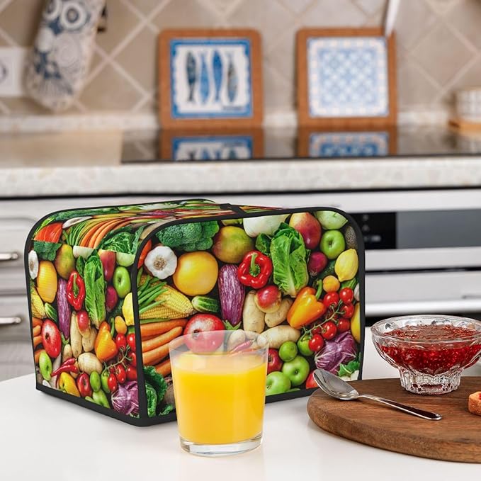 Vegetable Covers for Toasters 4 Slice,Cute Funny Bread Machine Cover with Handle,Washable Stain Resistant Kitchen Small Appliance Cover Dining Decor