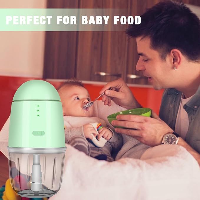 Mini Food Processor - Cordless Food Processor & Portable Small Food Chopper for Meat Vegetables Fruit Salad Onion Garlic, Kitchen 1.3Cup, 300ml, 150 Watts,Glass Container Dishwasher Safe