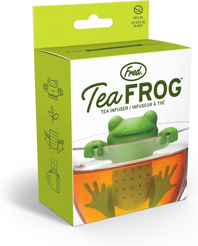 Genuine Fred, TEA FROG, Frog Reusable Silicone Tea Infuser, Green, Fun Gift for Tea Lovers, Clever Kitchen Gadget