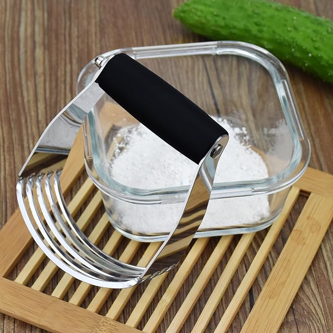 Dough Blender Heavy Duty Pastry Cutter Stainless Steel Butter Cutter Professional Baking Tool For Mixing Flour Butter (2 Pcs Black)