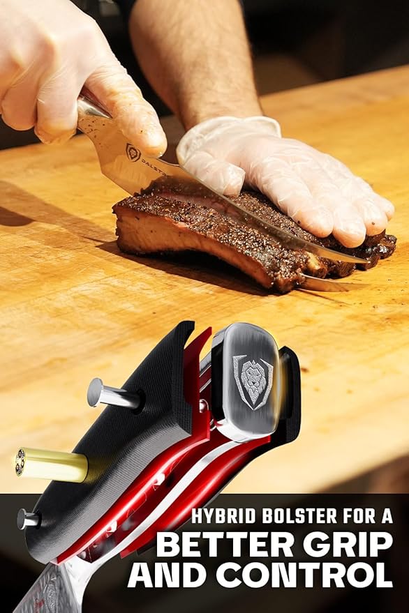 Dalstrong Pitmaster BBQ & Meat Knife - 8 inch - Shogun Series ELITE - Forked Tip & Bottle Opener - Japanese AUS-10V Super Steel Kitchen Knife - G10 Handle - Razor Sharp - w/Sheath