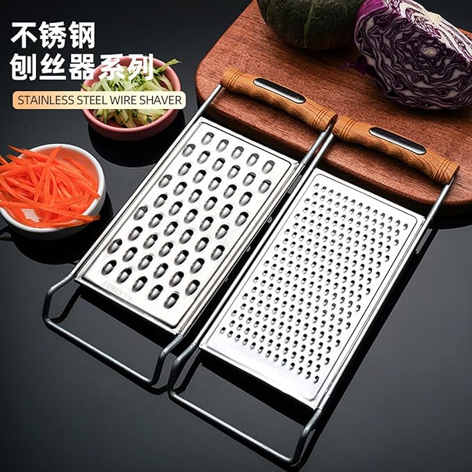 2 Pack Cheese Grater,Stainless Steel Zester Set of 2, Kitchen Flat Handheld Grater For Cheese, Chocolate, Spices, And Potato, Zucchini, Carrot, Apple (A style color)