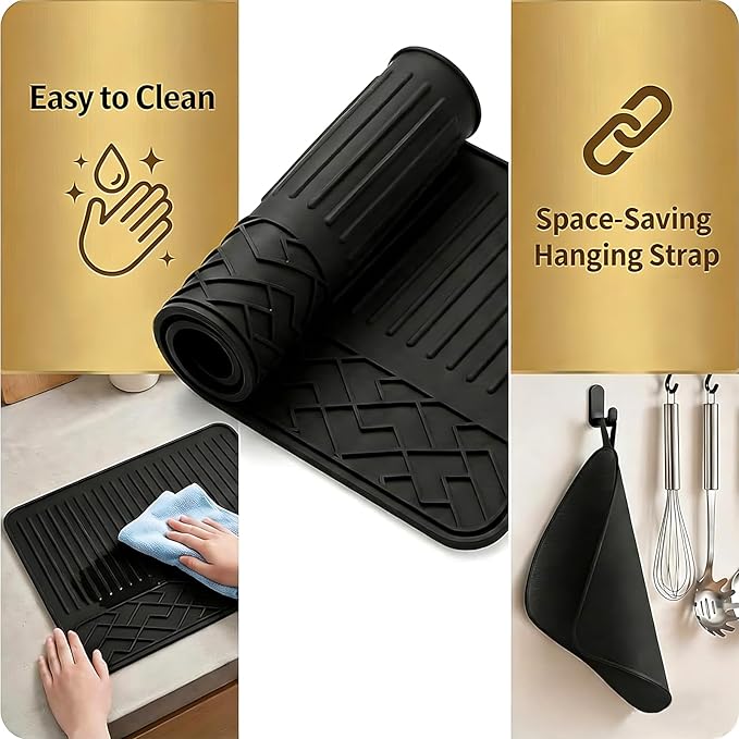 Sliding Mat & Top Mat Combo Set for Ninja Luxe Café ES601ES701 Espresso Machine, 2 in 1 Anti Slip Rubber Base & Food Grade Silicone Top, Protects Countertops from Scratches, Heat, and Spills