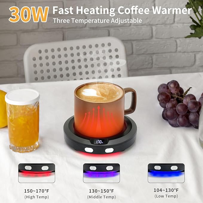 VOBAGA Coffee Mug Warmer with 2-12H Auto Shut Off & 3 Temperature Setting for Desk Candle Warmer Plate Coffee Accessories Gift（No Mug）