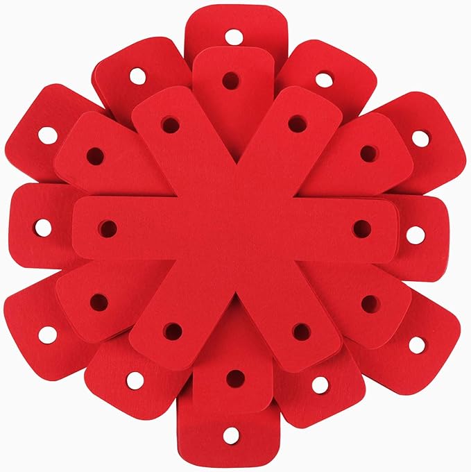 BYKITCHEN Pot Pan Protectors, Set of 12 and 4 Different Sizes, Larger & Thicker Red Pan Protector Pads, Pan Pot Separator Pads for Stacking and Protecting Your Cookware(10/12/14/16inch)