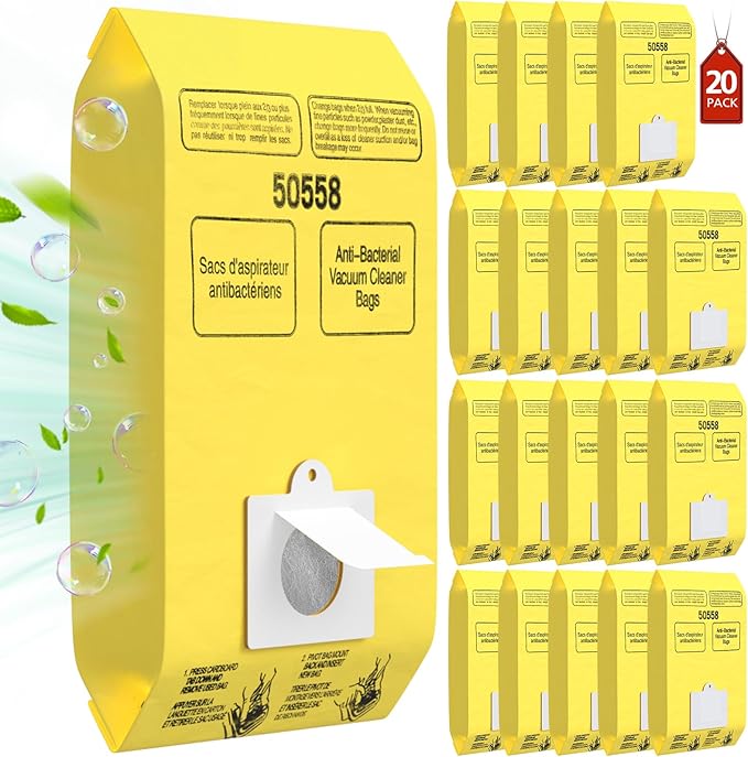 20 Pack Kenmore Canister Vacuum Cleaner Bags Compatible With Type C/Q 5055, 50555, 50557, 50558 and Type C-5, C-18, 53292, 200, 400, 600, 700, 800 Series