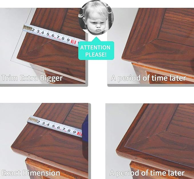 NECAUX Custom 16 x 42 Inch Frosted Desk Cover Protector, 1.5mm Thick Plastic Heavy Duty Table Pad Desk Mat Desk Protector for Office Computer Writing Desk, Sofa Table, Media Stand, Coffee Table